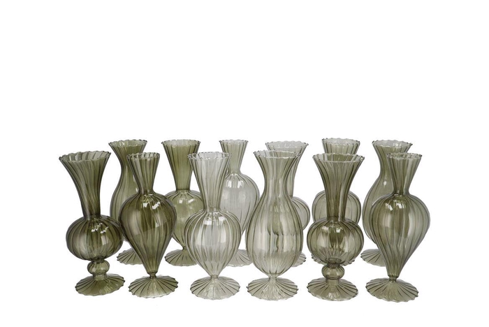 <h4>Sunny Summer Green Mix Glass Vase Ass 10x10x20cm Nm</h4>