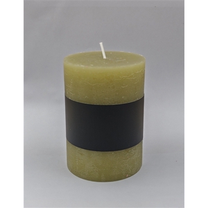 Pillar candle Lucian d6.8xh9.5 rustic green