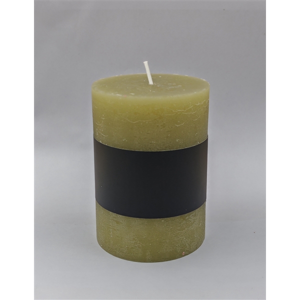 <h4>Pillar candle Lucian d6.8xh9.5 rustic green</h4>