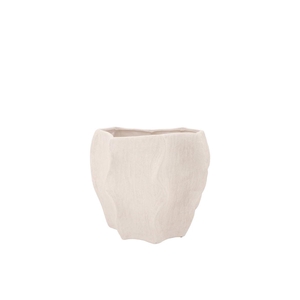 Lisboa White Pot Wave 19x19x16cm