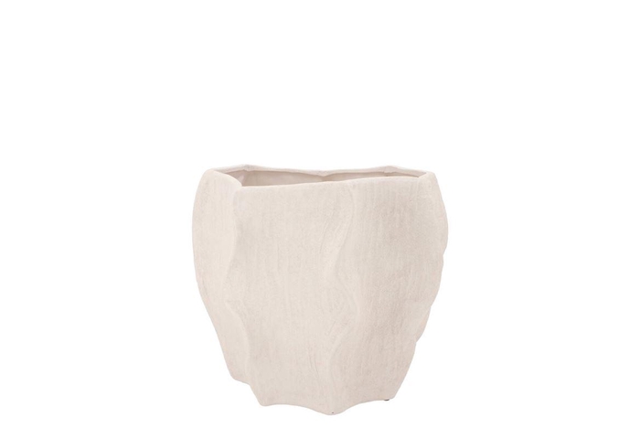 <h4>Lisboa White Pot Wave 19x19x16cm</h4>