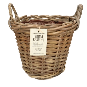 Baskets rattan Terima pot+hand.d26*24cm