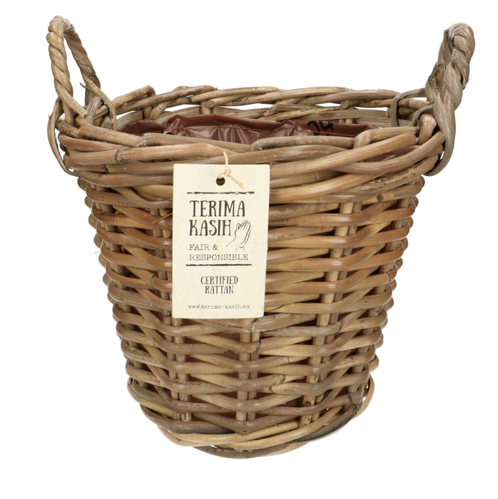 Baskets rattan Terima pot+handle d26*24cm