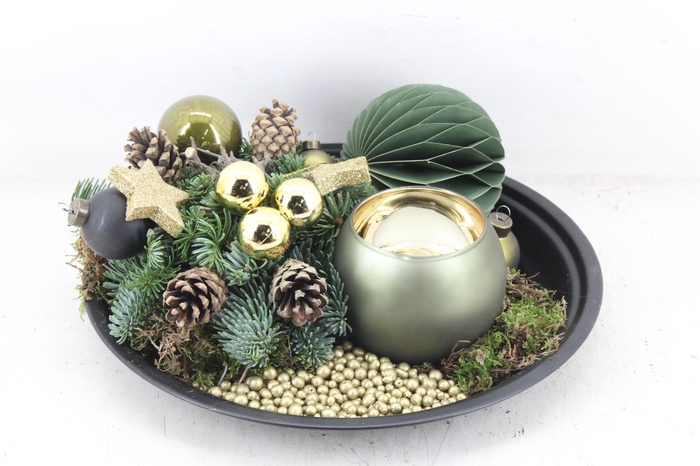 <h4>arr5 Kerst MB - Zink schaal black 1bolwax gold</h4>