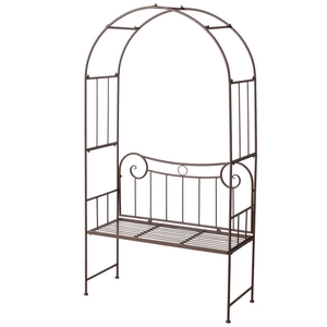 Bench Loretto, H 204 cm, Iron, Brown , 4066076444687, 2053011