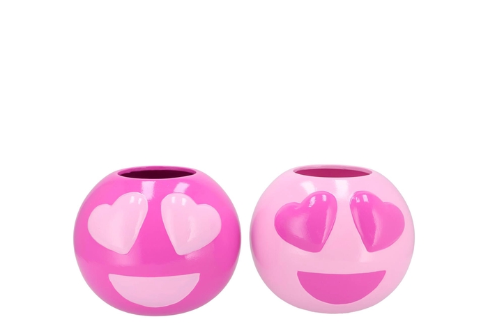 Smiley Lovely Pink Mix Vase Ass 15x15x12cm Nm