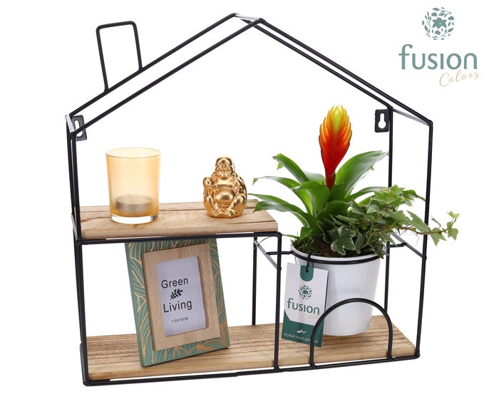 <h4>Wandhuis metaal met arrangement</h4>