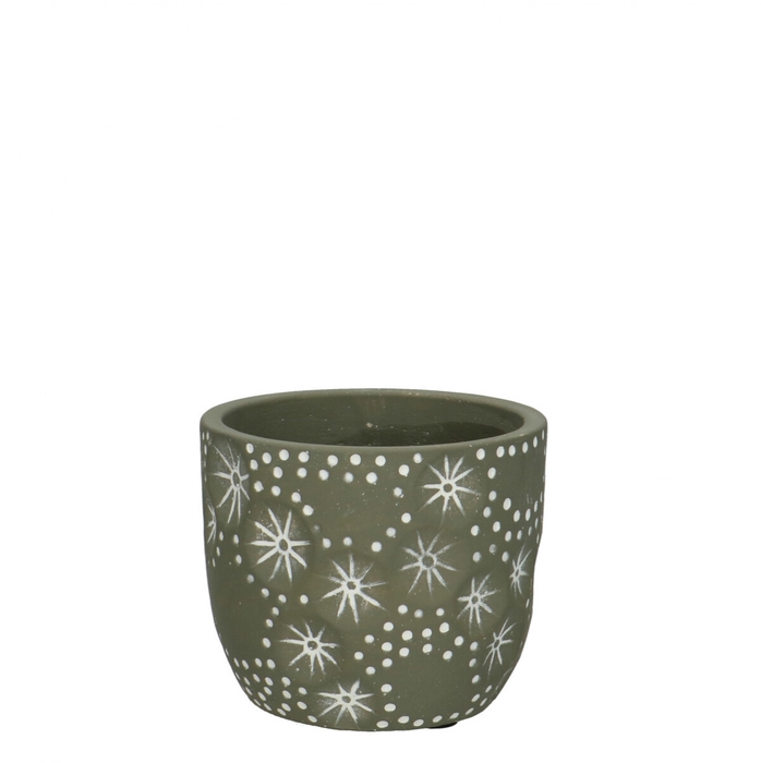 <h4>Christmas Ceramics Pot flake/star d11*10.5cm</h4>