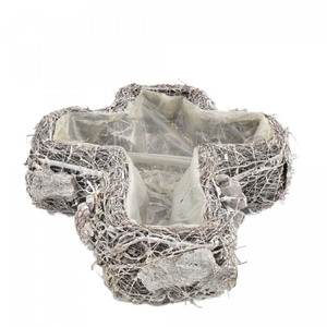 Baskets Twig planter cross 30*20*6cm