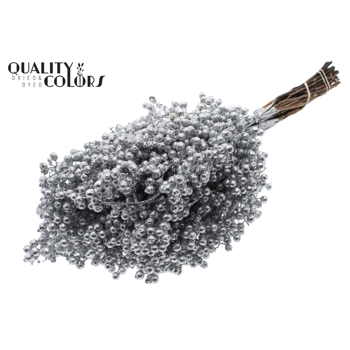 <h4>Pepperberries per bunch in poly Silver + Glitter</h4>