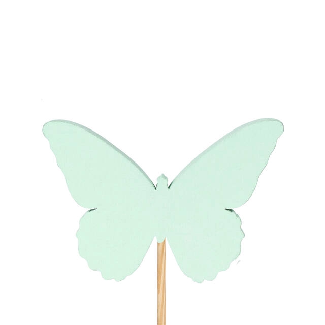 <h4>Bijsteker vlinder Ivy hout 6x8cm+12cm stick groen</h4>