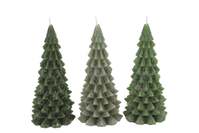 <h4>Candle Frosty X-mas Tree Majestic Green Mix 8x16cm Ass</h4>