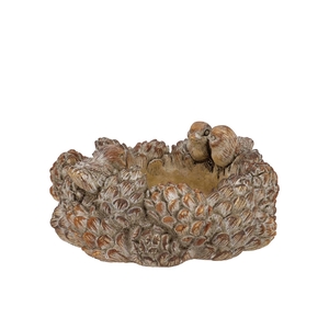 Concrete Scottish Brown Pinecone Bowl 23x23x11cm
