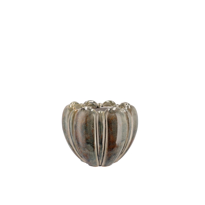 <h4>Inga Green Pot Round Active Glaze 16x16x12cm</h4>