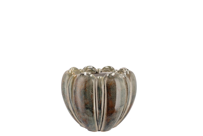 <h4>Inga Green Pot Round Active Glaze 16x16x12cm</h4>