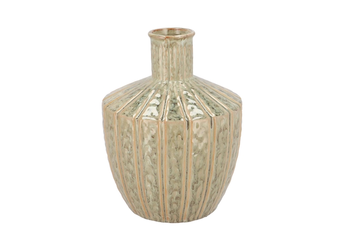 Sifan Green Vase Long Round 19x19x25cm Nm