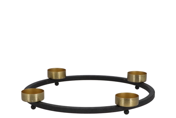 <h4>Ariana Black/gold 4x Waxine Holder 27cm Nm</h4>