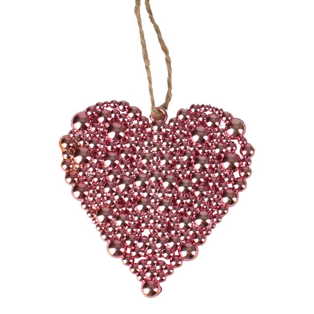 <h4>Hanger hart bubbles 7x8cm + 16cm touw roze</h4>