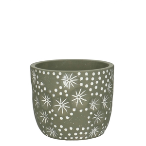 Christmas Ceramics Pot flake/star d14*13cm