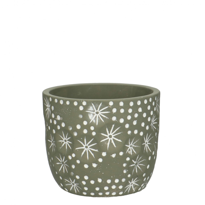 <h4>Christmas Ceramics Pot flake/star d14*13cm</h4>