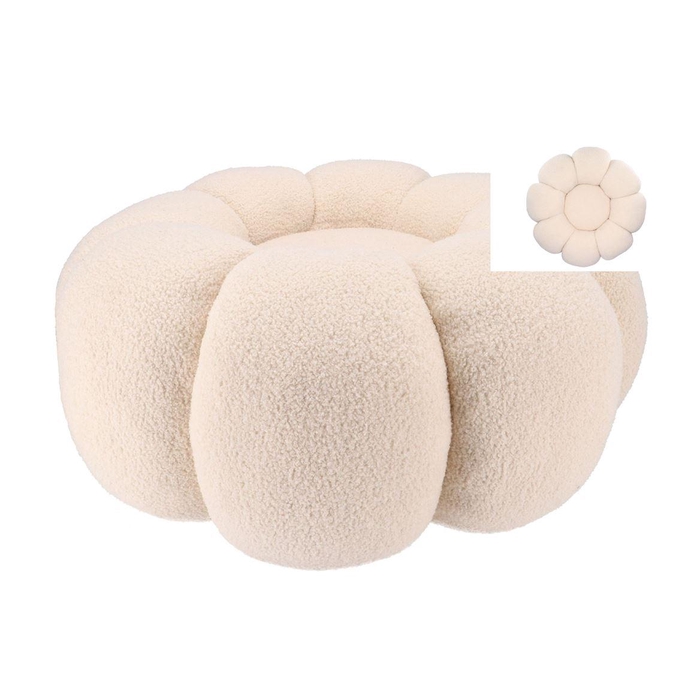 <h4>Teddy Sand Poof Flower 65x30cm</h4>