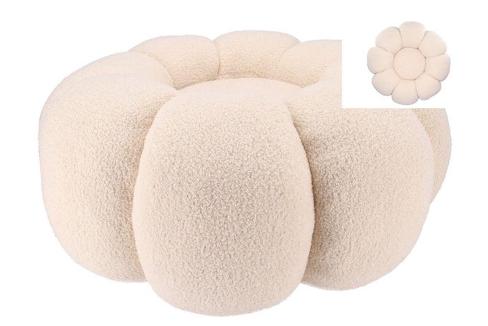 Teddy Sand Poof Flower 65x30cm