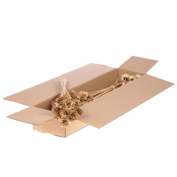 <h4>Woodrose 5cm On 50cm Stem 10pc Sb Natural</h4>