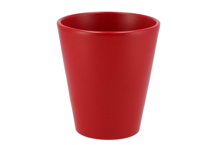 <h4>Ceramic Orchid Pot Red Matt 14x15cm</h4>