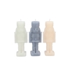 Candle Frosty Nutcracker Grey Mix 6x6x16cm