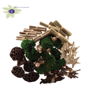 Bouquet Mix Natural 40 Stems With Achillea Green