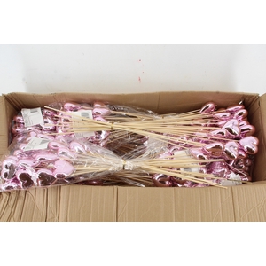 Stick Heart Metallic Pink 6cm