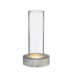Glas LEDlamp vaas d07*18cm incl.batt