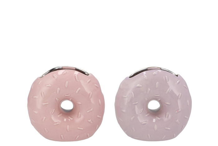 Candy Donut Pink/lila Vase Ass 11x6x11cm