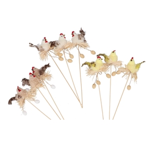 Pick Easter Fun Natural Brown Mix Chickeggs Ass 9x9x35cm