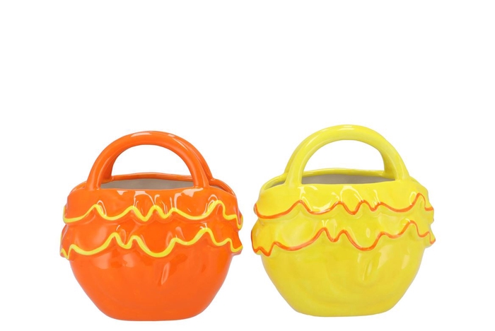 <h4>Yfke Dutch Orange/yellow Vase Bag Ruffle Ass 20x13x20cm</h4>