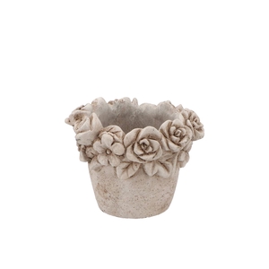 Concrete Antique Flower Pot Round 15x15x12cm