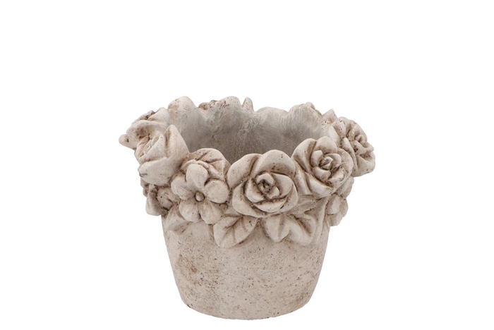 <h4>Concrete Antique Flower Pot Round 15x15x12cm</h4>