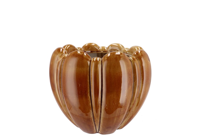 <h4>Inga Brown Pot Round Active Glaze 18x18x14cm</h4>