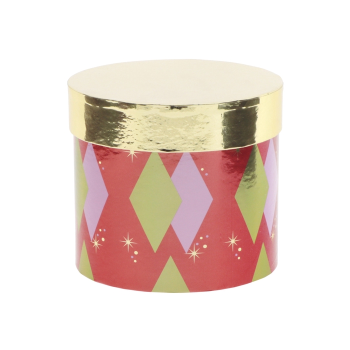 <h4>Opruiming Kerst Hatbox Argyle d15*13cm</h4>