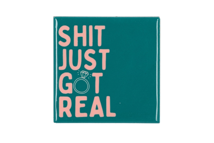 Tile Shit Just Got Real Blue 10x10x1cm