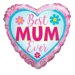 Liefde Ballon Best Mum ever 45cm
