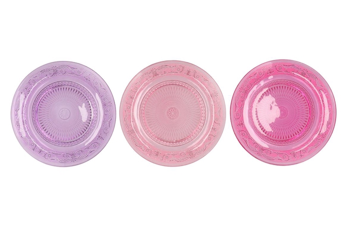 <h4>Dayah Pretty Pink Glass Plate 32,5x2,5cm Ass P/1 Nm</h4>