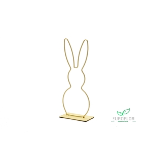 METAL RABBIT ON BASE 29CM YELLOW