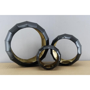 Kaarshouder Set Zwart+goud H%