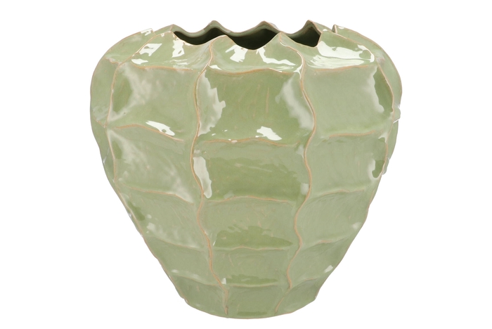 Lima Pistache Vase Carve 36x36x33cm