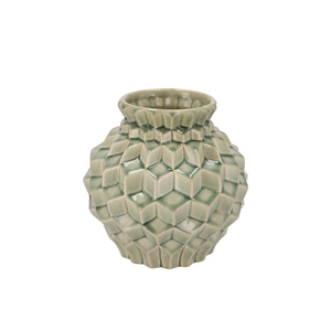 Gia Green Structure Vase 19x19x19cm