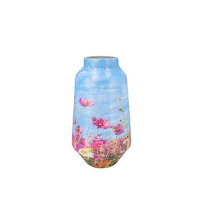 April Flower Blue Vase Iron 26x26x46cm