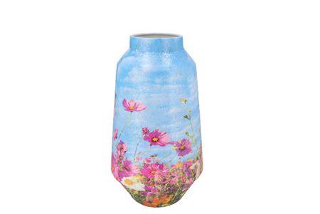 <h4>April Flower Blue Vase Iron 26x26x46cm</h4>
