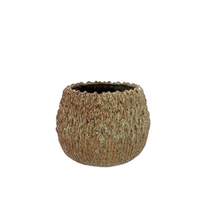 Quinty Brown Pot Active Glaze 14x14x12cm