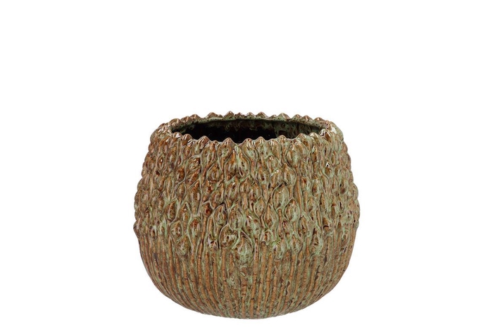 <h4>Quinty Brown Pot Active Glaze 14x14x12cm</h4>
